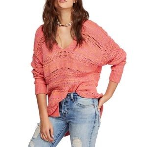 Free People Hot Tropics V-Neck Long Sleeve Sweater